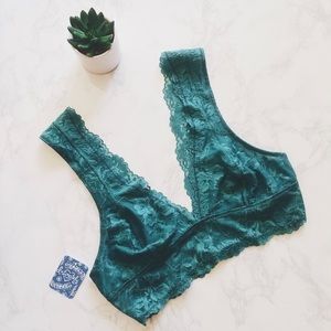 NWOT Free People Jungle Green Lace Bralette